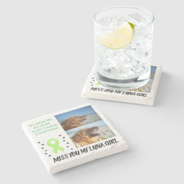 2 Pet Photo Tribute with Awareness Ribbon Steinuntersetzer