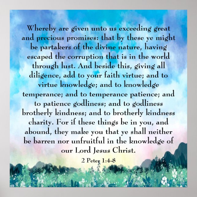 2 Peter 1:4-8 Poster (Vorne)