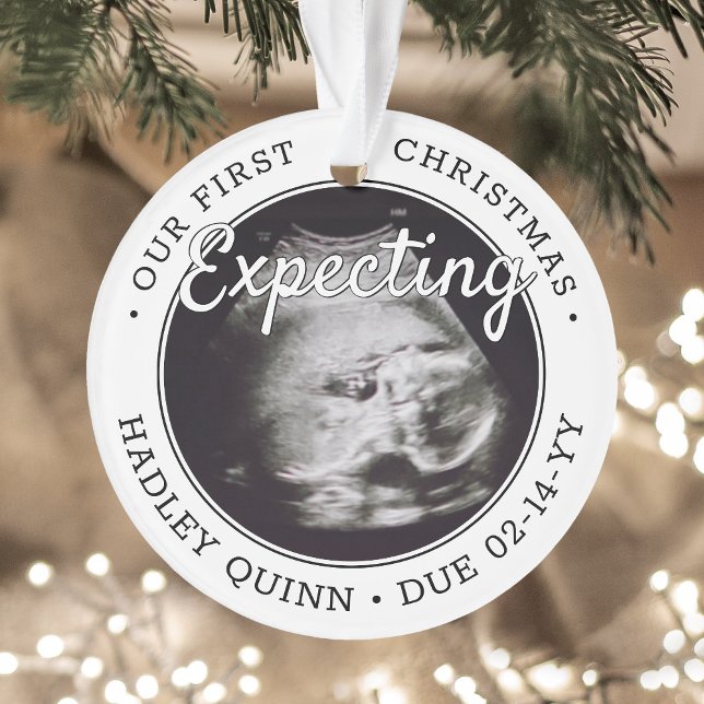 2 Photo Baby Ultrasound Parents Expecting Modern Ornament (Von Creator hochgeladen)