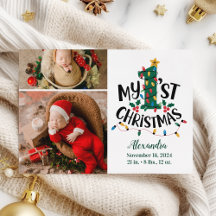 2 Photo Christmas Tree Lights First Christmas