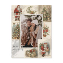 2 Photo Collage Merry Christmas Vintage Holiday 