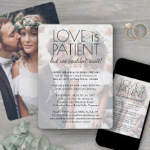 2 Photo Love is Patient Wedding Reception Only