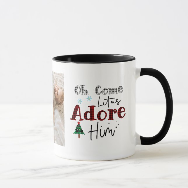2 Photograph Christmas Carol Come Let us Adore Him Tasse (Rechts)