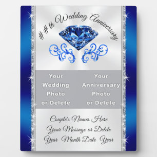 2 PHOTOS 65th or 45th Wedding Anniversary Gifts, Fotoplatte