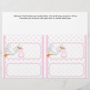 2 Pink Baby Dusche Gefallen für Custom Candy Bar W