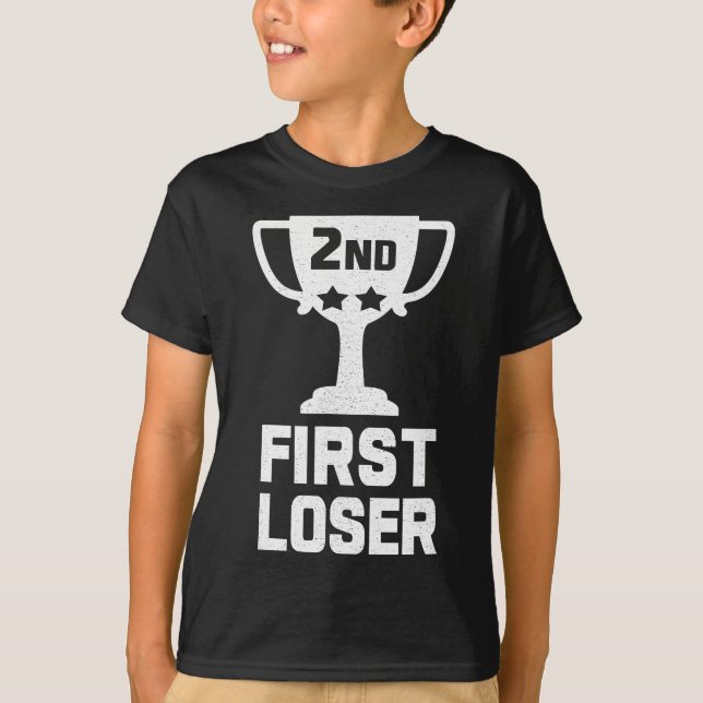 2. PLATZ ERSTER NIEDRIGER Funny Second Place Troph T-Shirt (Vorderseite)
