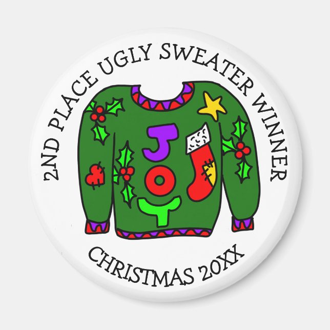 2. Platz Gewinner des Ugly Sweater Contest Magnet (Vorne)