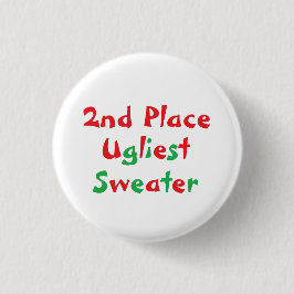 "2. Platz-" hässlichster Strickjacke-Preis-Knopf Button
