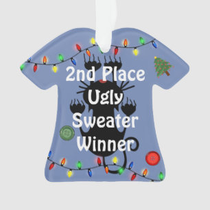 2. Platz Ugly Christmas Sweater Contest Ornament