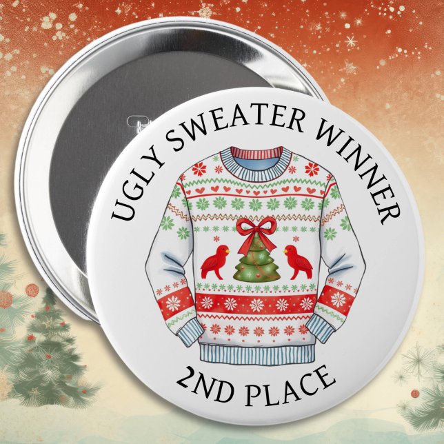 2. Platz Ugly Sweater Gewinner | Weihnachten Button (Von Creator hochgeladen)