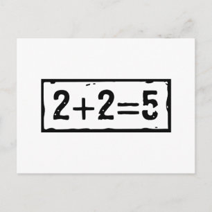 2 plus 2 gleich 5 postkarte