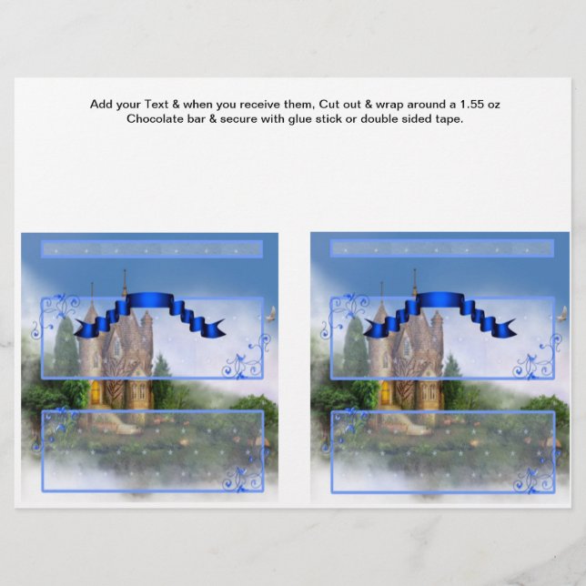 2 Princess Birthday Custom Candy Bar Wrappers Flyer (Vorne)