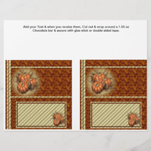 2 Pumpkin Fall Custom Hersheys Candy Bar Wrappers Flyer