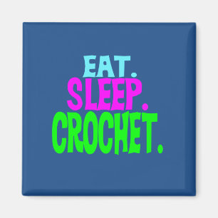 2" quadratischer Magnet - Eat.Sleep.Crochet.