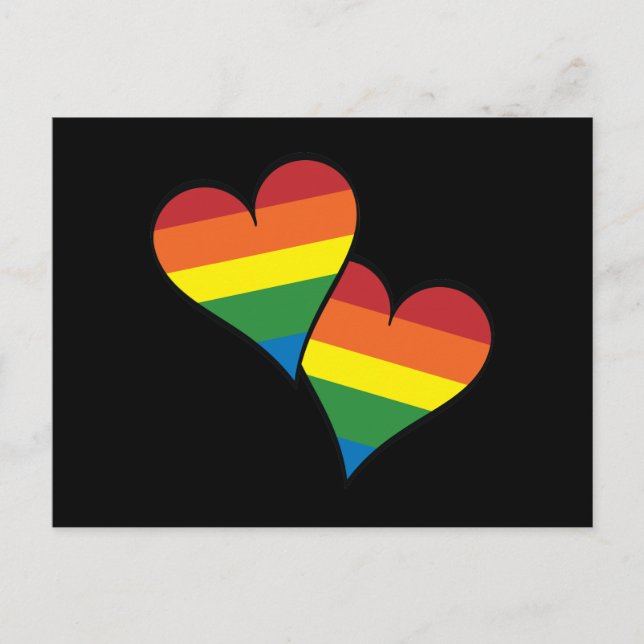 2 Rainbow Hearts Postkarte (Vorderseite)