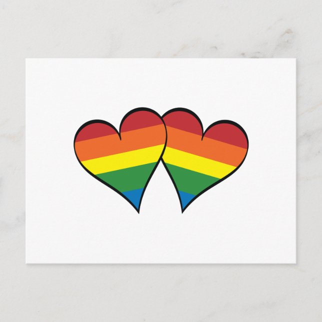 2 Rainbow Hearts Postkarte (Vorderseite)
