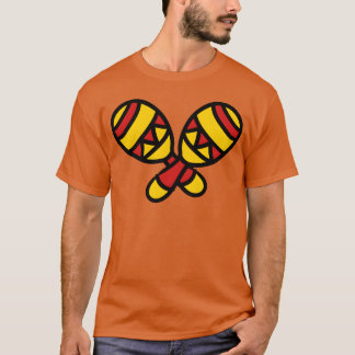 2 rattles music band sombrero party hat celebrate  T-Shirt
