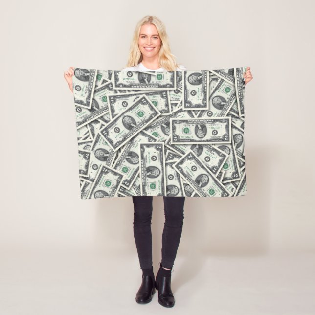 $2 Rechnung Geld Hintergrund Fleecedecke (Beispiel)
