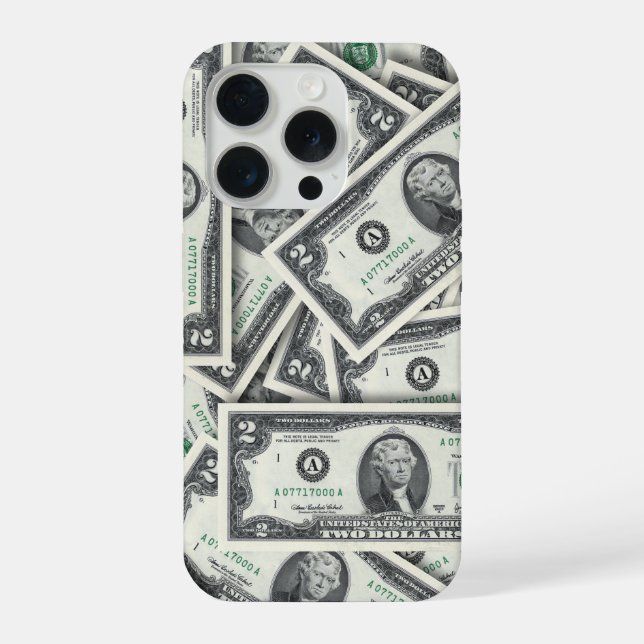 $2 Rechnung Geld Hintergrund iPhone Hülle (Rückseite)