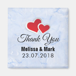 2 Red Paper Hört auf Icy Blue Marmor Hochzeit Magnet