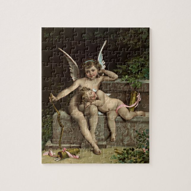 2 retro Amor-Sitzende Puzzle (Vertikal)