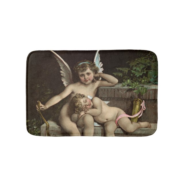 2 retro Amorette sitzen Badematte (Vorderseite)