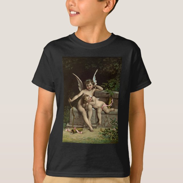 2 Retro-Cupillen sitzen T-Shirt (Vorderseite)