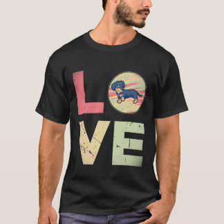 2 Retro vintage Dachshund Hundemutter Geschenke Da T-Shirt
