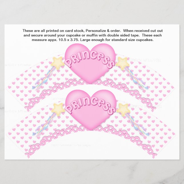 2 Rosa Prinzessin Geburtstagskuchen Flyer (Vorne)