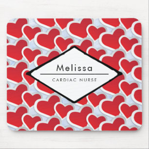 2 Rote Herzen Wiederholung Muster Niedlich Cadiac  Mousepad