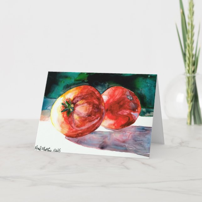 2 rote Tomate-Gruß-Karte Karte (Vorderseite)