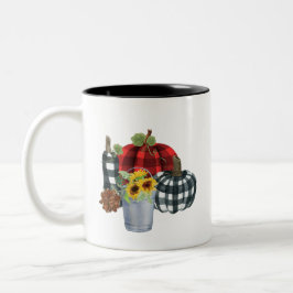 2 | Rote und Schwarze Buffalo Karierter Fall Tasse