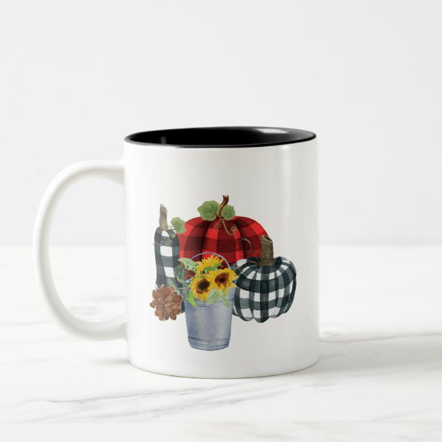 2 | Rote und Schwarze Buffalo Karierter Fall Tasse (Links)