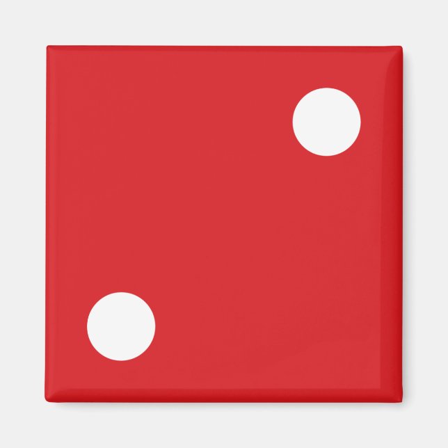 2 rote Würfelmagnete Magnet (Vorne)