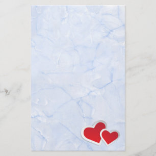 2 Rotes Papier Hört auf Icy Blue Marmor