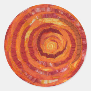 2. Sacral Chakra - Orange Paint-Fabric #2 Runder Aufkleber