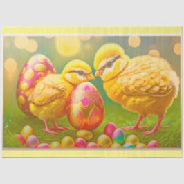 2 Sammlung von Osterhühnern und -eiern Seidenpapier