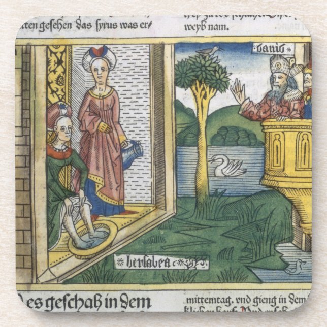 2 Samuel 11 1-5 David sieht Bathsheba, von zu Getränkeuntersetzer (Vorderseite)