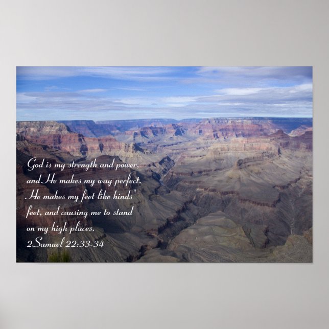 2 Samuel 22:33-34 Poster (Vorne)