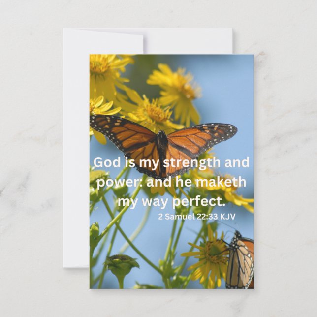 2 Samuel 22:33 KJV Bible Scripture Pic Begrüßung Karte (Vorderseite)