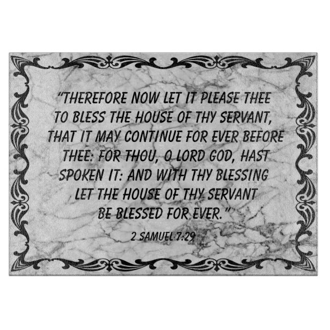 2 Samuel 7:29    Vorstand Schneidebrett (Vorderseite)