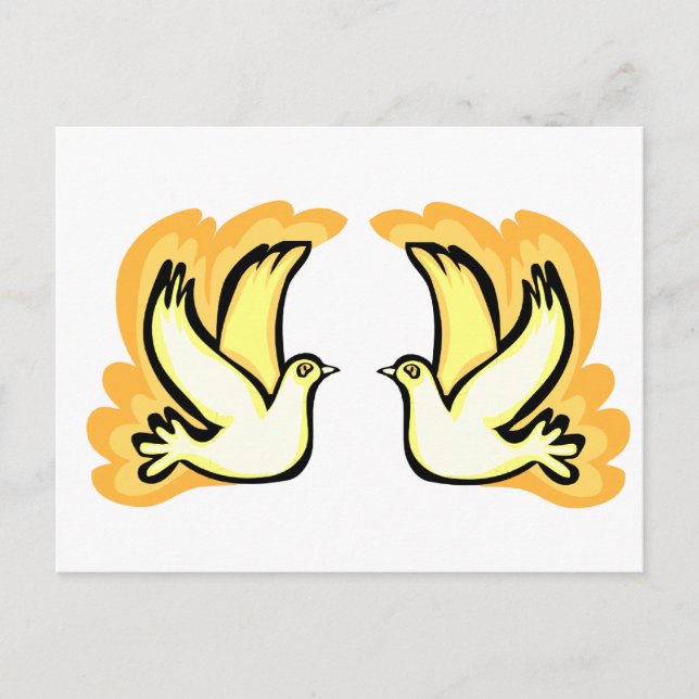 2 Schildkröte-Tauben Postkarte (Vorderseite)