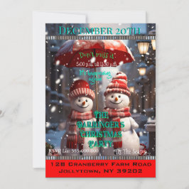 2 Schneemann Ein Weihnachtsfest im Party werfen Einladung