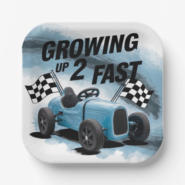 2 schnelle Geburtstagsparty wachsen Pappteller (Vorderseite)