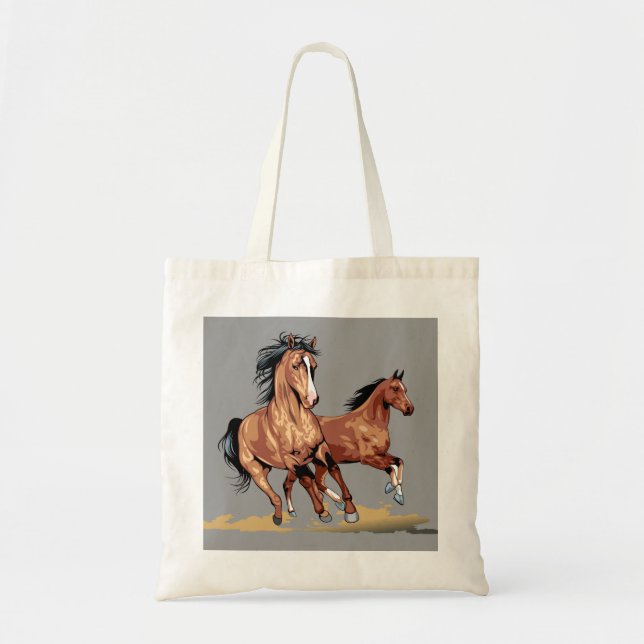 2 Schöne Pferde auf Tote Tasche (Vorne)