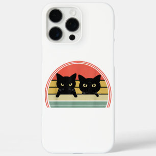 2 Schwarze Katzen Peeking Vintage Retro Katze Lieb iPhone 16 Pro Max Hülle