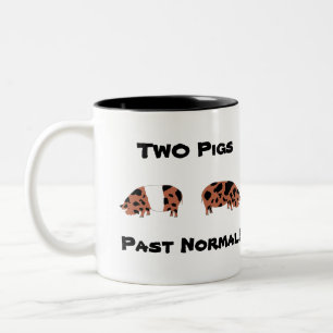 2 Schweine Past Normal! - Schwein Zweifarbige Tasse