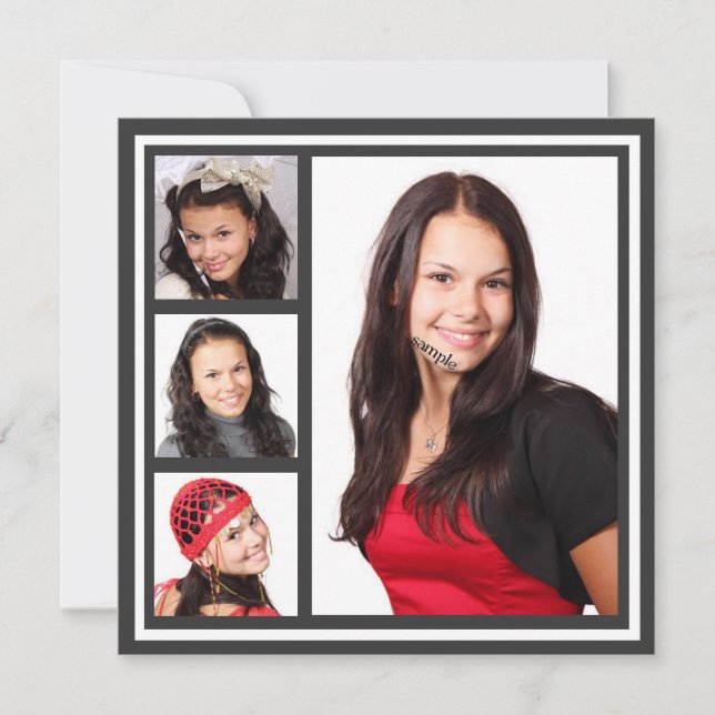 2 Seite einer beliebigen Foto-Graduierung Einladung (Vorderseite)