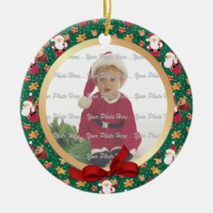 2 Seiten - Das Weihnachtsjungbaby-Foto Keramik Ornament