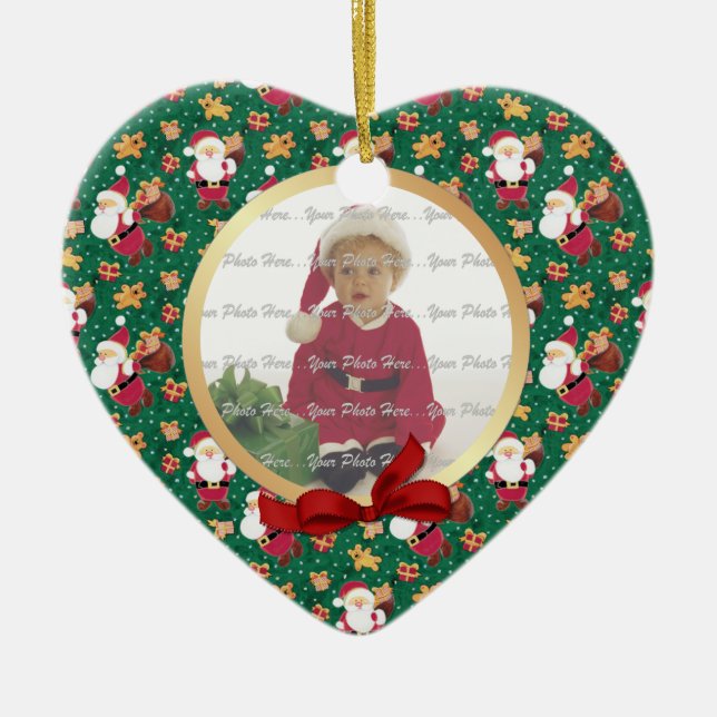 2 Seiten - Das Weihnachtsjungbaby-Foto Keramik Ornament (Vorne)